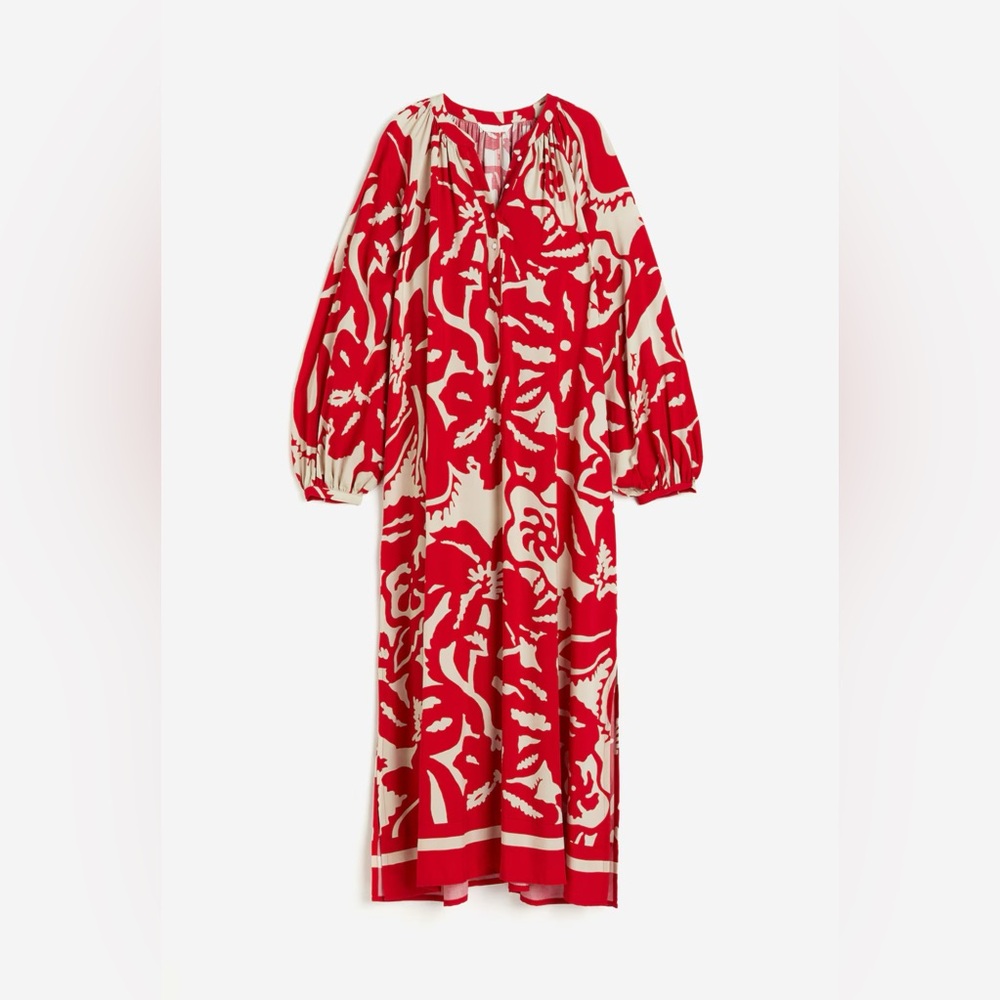 H&M Floral Red and Cream Maxi dress